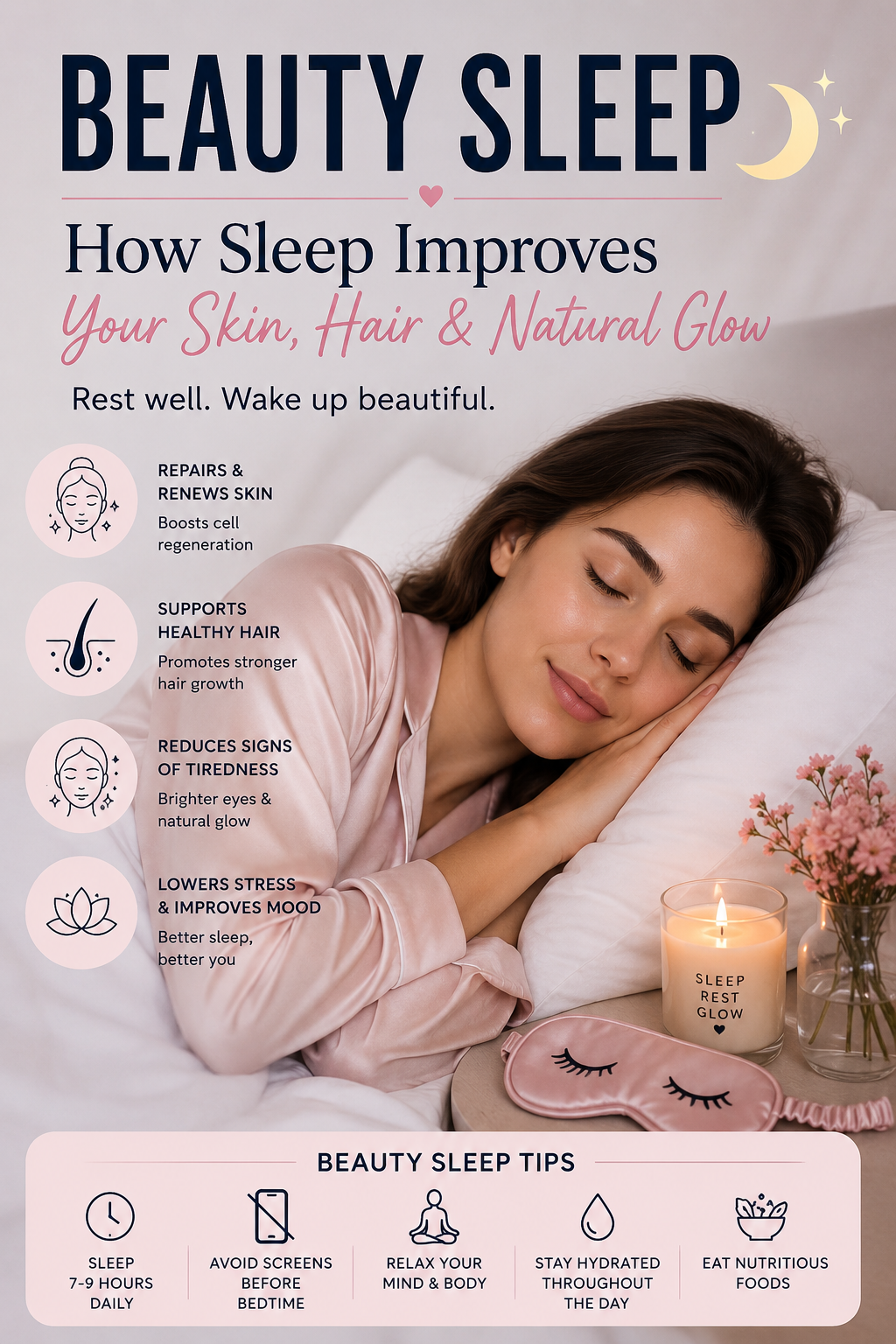 The Connection Between Sleep and Beauty: How Rest Improves Your Skin, Hair, and Overall Glow