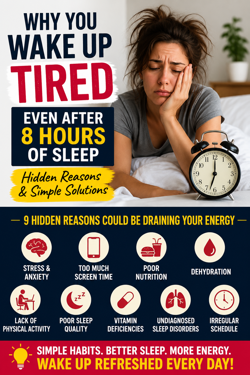 Why You Wake Up Tired Even After 8 Hours of Sleep: Hidden Reasons Your Body Isn’t Truly Resting