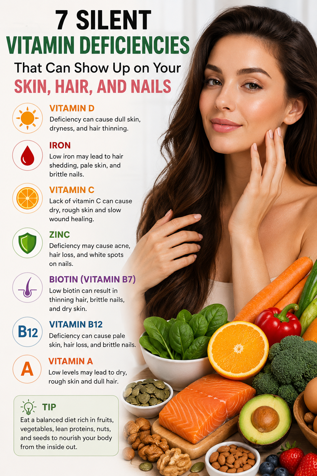 7 Silent Vitamin Deficiencies That Can Show Up on Your Skin, Hair, and Nails