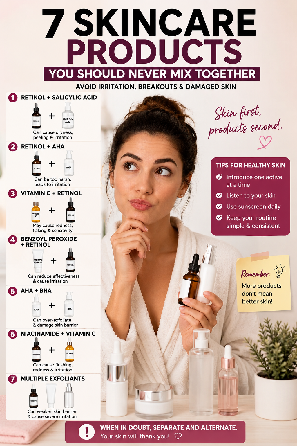 The Skincare Products You Should NEVER Mix Together: 7 Combinations to Avoid